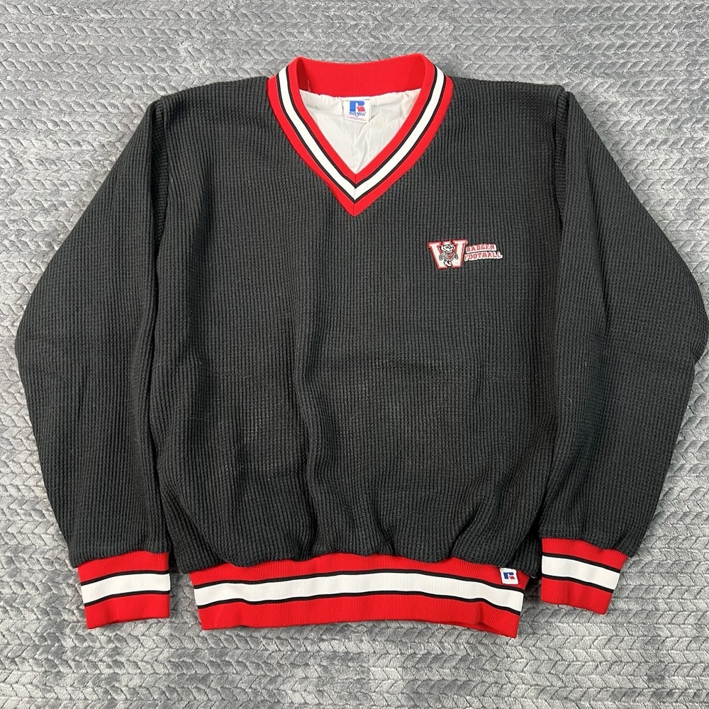 Vintage Wisconsin Badgers Russell Athletic Pullover Mens Medium Windshirt USA